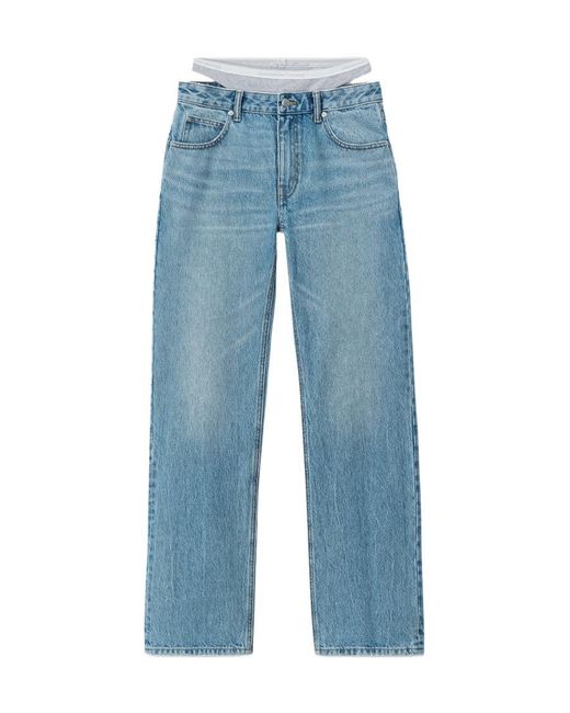 Alexander Wang Blue Logo Patch Jeans