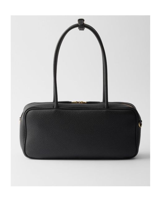 Prada Black Triangle-Logo Zipped Shoulder Bag