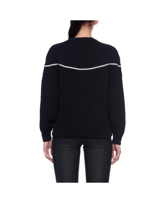 Emporio Armani Black Embroidered-Logo Cotton Jumper
