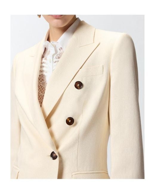 Pinko Natural Amalfi Double-Breasted Blazer
