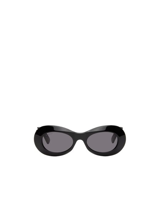 Gucci White Eyewear Oval Frame Sunglasses