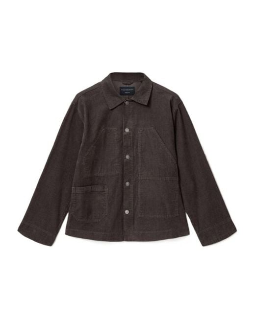 AllSaints Brown Long-Sleeved Shirt Jacket for men