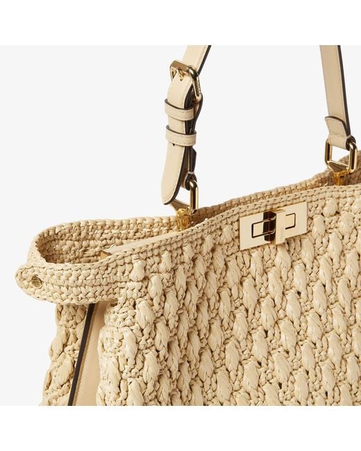 Fendi Natural Peekaboo Soft Large Tote Bag