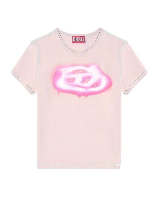 DIESEL Pink T-Uncuties-Long-S3 Printed T-Shirt