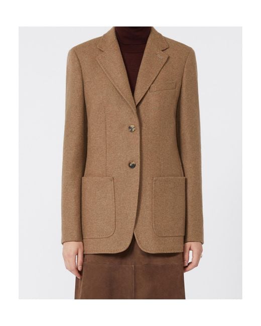 Max Mara Brown Caraffa Single-Breasted Tailored Blazer