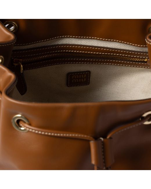 Miu Miu Brown Leather Backpack