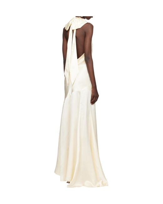 Simone Rocha Natural Bridal Collection Silk Satin Bow Dress