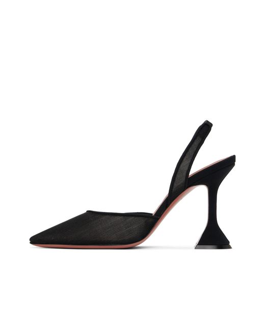 AMINA MUADDI Black Holli Mesh Sling 95 Heels