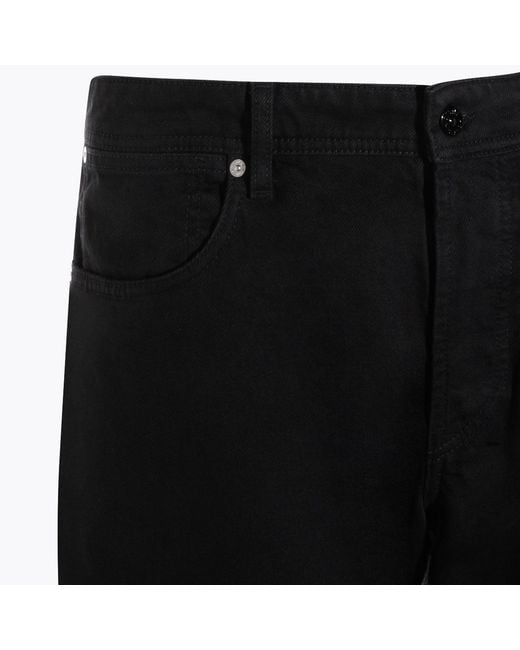 Stone Island Black Logo Patch Straight-Leg Pants for men