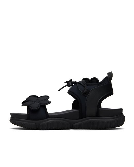 CECILIE BAHNSEN Black Cbcilla Floral Strap Flat Sandals