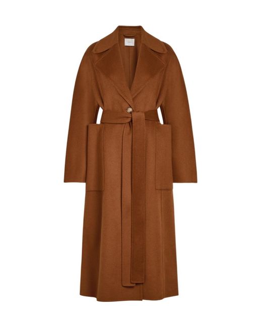 Joseph Brown Spencer Belted Wool And Cashmere-Blend Trench Coat