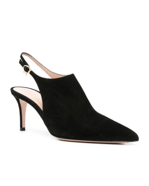 Gianvito Rossi Black Pointed High-Heeled Sandals