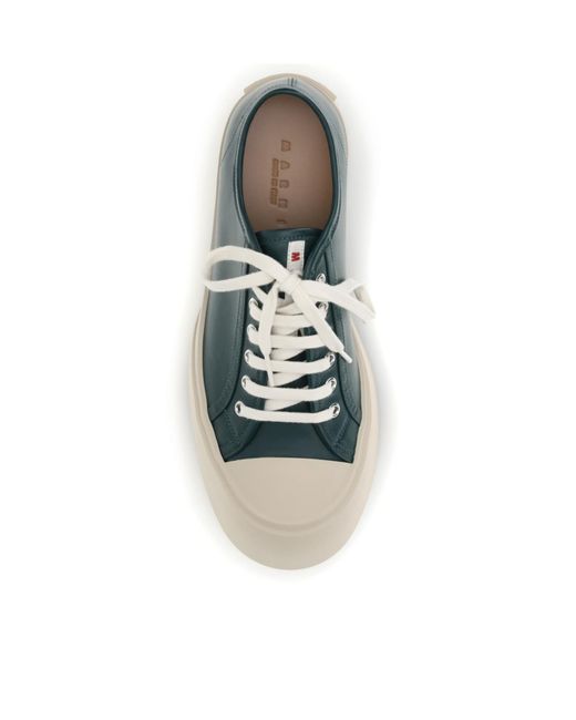 Marni Black Pablo Logo Patch Lace-Up Sneakers for men