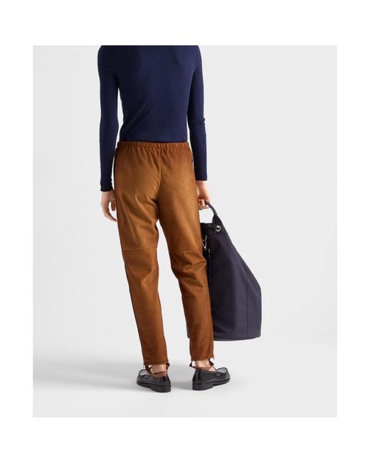 Prada Brown Elasticated Waistband Trousers for men