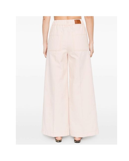 Forte_forte White Elastic Waist Casual Pants