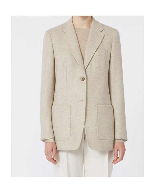 Max Mara Natural Caraffa Single-Breasted Tailored Blazer