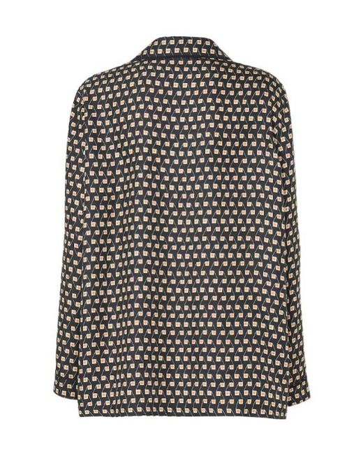 Fendi Black Printed Silk Shirt