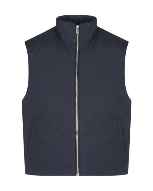 Boss Blue Stand-Collar Zippered Vest for men