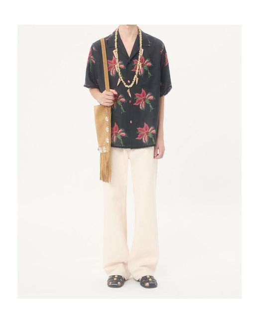 Valentino Multicolor Floral Printed Bowling Shirt for men