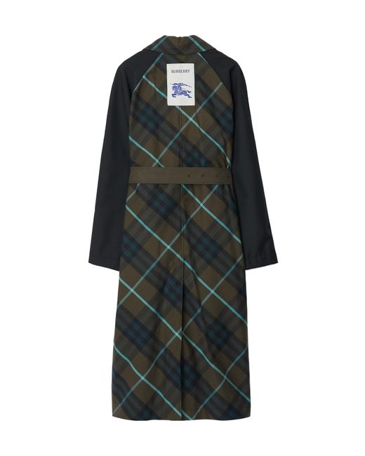 Burberry Black Check-Plaid Belted Reversible Trench Coat for men