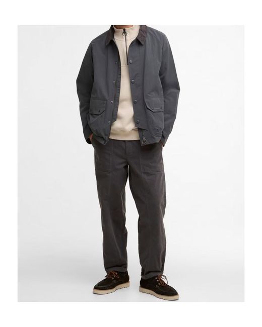 Barbour Gray Long-Sleeved Work Jacket for men