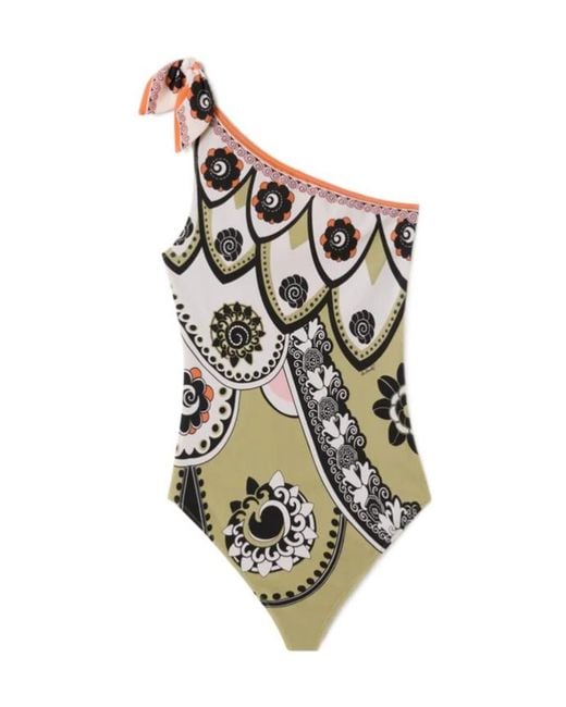LaDoubleJ White La Doublej Goddess One-Shoulder One-Piece Swimsuit