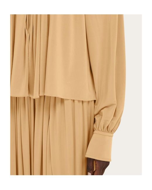 Ferragamo Natural Long-Sleeve Blouse