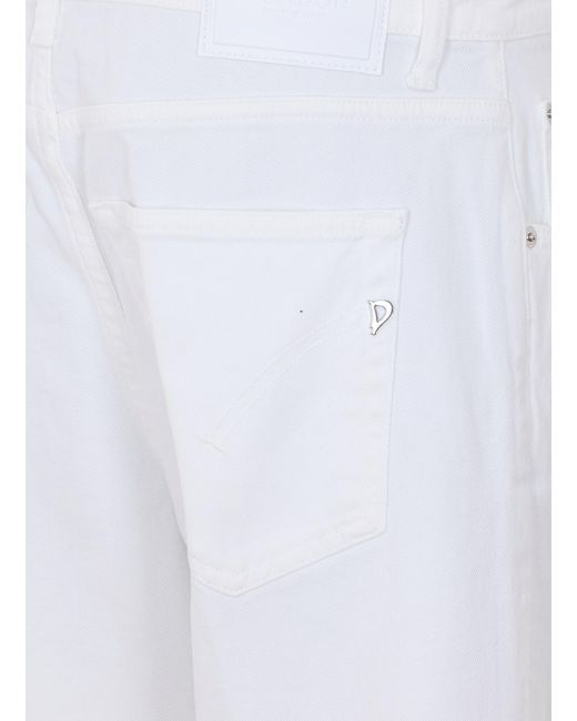 Dondup White Logo Patch Straight-Leg Jeans