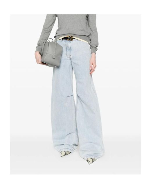 Entire studios Blue Front Split Wide Leg Jeans