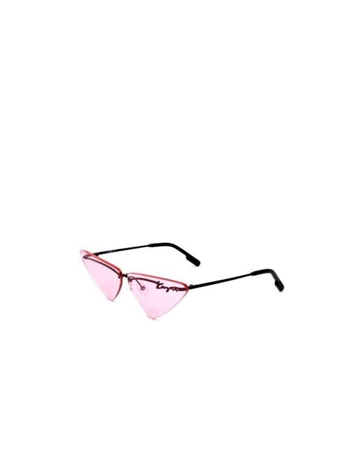 KENZO Pink Triangular Logo Sunglasses