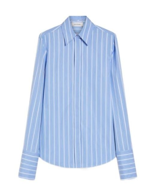 Sportmax Blue Striped Popeline Shirt