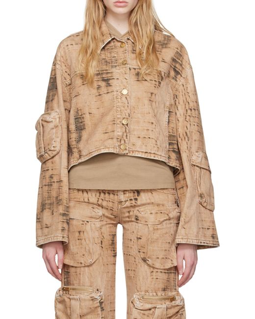 Blumarine Natural Camouflage Pattern Denim Coat