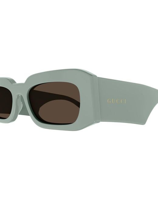 Gucci Green Eyewear Rectangular Frame Sunglasses for men