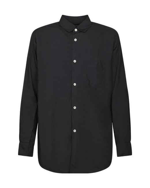 Comme des Garçons Black Collared Long-Sleeved Shirt for men