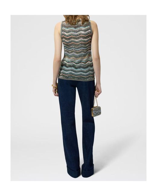 Missoni Gray Zigzag-Knit Top