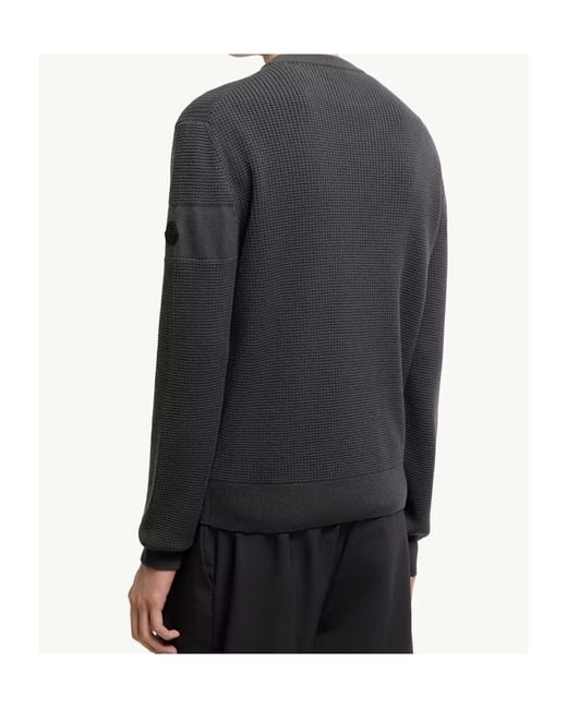 Moncler Blue Logo Patch Crewneck Jumper for men