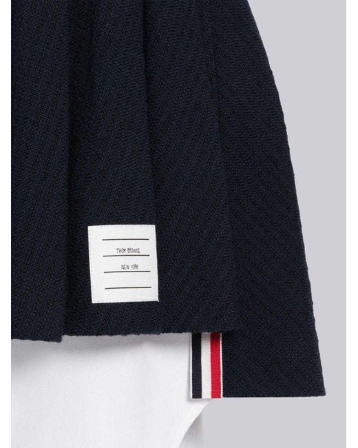 Thom Browne Blue Pleated High-Low Skirt