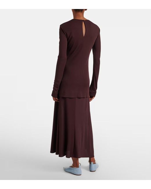 Jil Sander Purple Jersey Maxi Dress