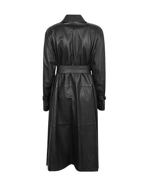 Max Mara Black Bellico Belted Trench Coat