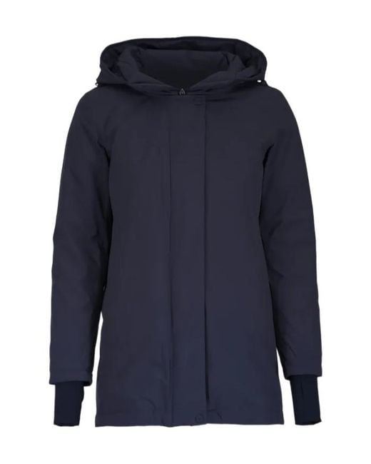 Herno Blue Hooded-Neck Coat