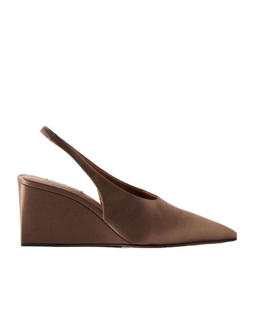 Alaïa Brown Alaïa Cube Wedge Slingback Pumps