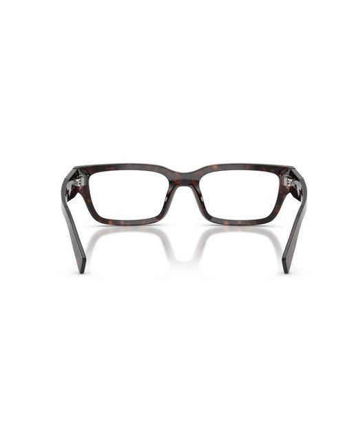 Prada Black Eyewear Rectangle Frame Glasses for men