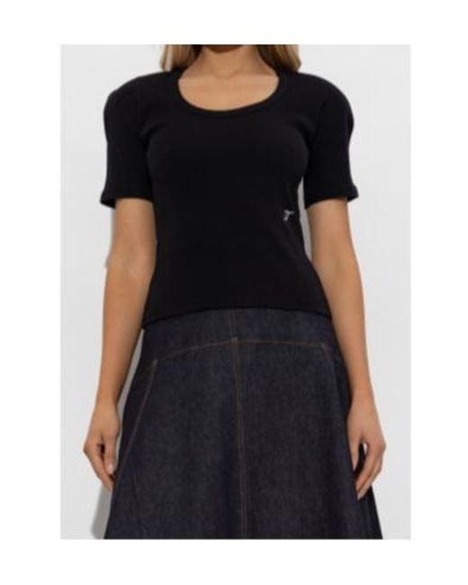 Jacquemus Black Logo Embroidered Scoop Neck T-Shirt