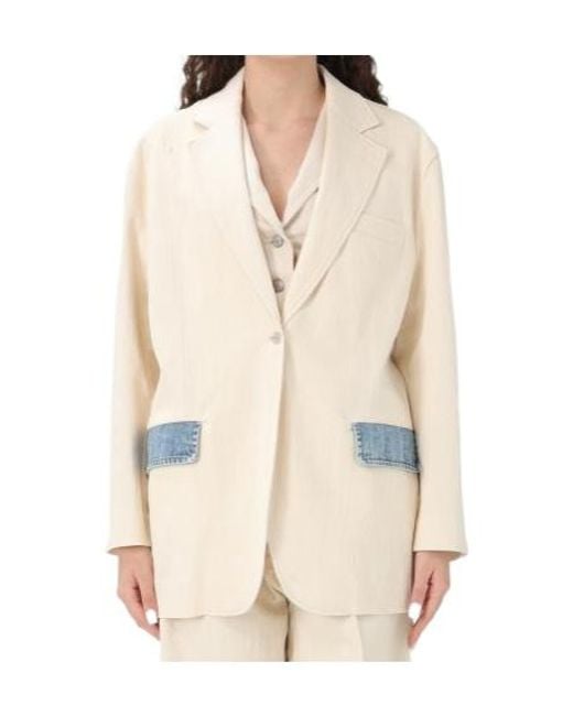 Moschino Natural Long Sleeve Casual Jacket