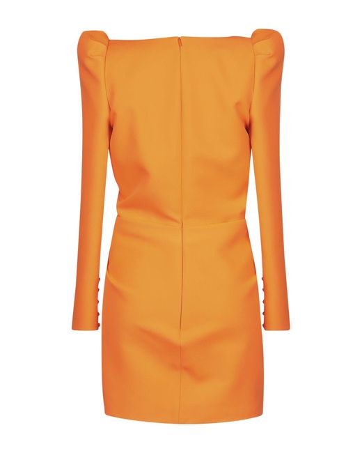 Saint Laurent Orange Long Sleeves Dress
