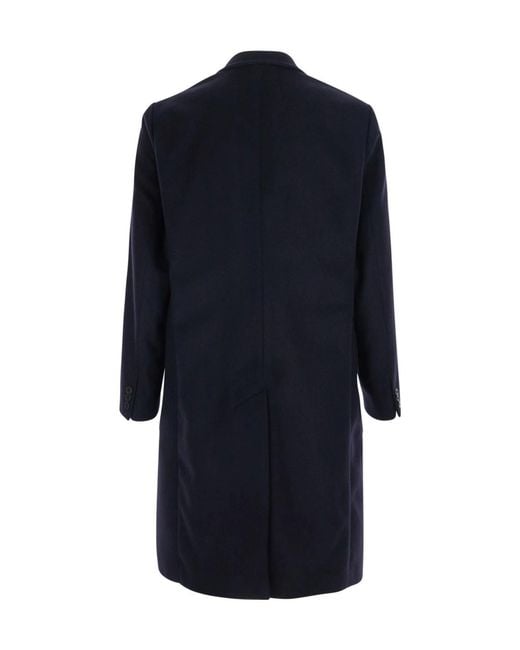 Emporio Armani Blue Double-Breasted Coat for men