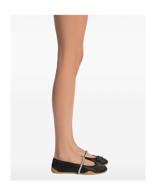Giuseppe Zanotti Black Gz Top Strass Ballet Flats