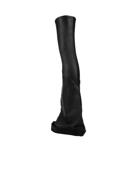 Rick Owens Black Simple Leather Boots