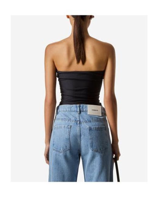 Coperni Blue Strapless Blouse