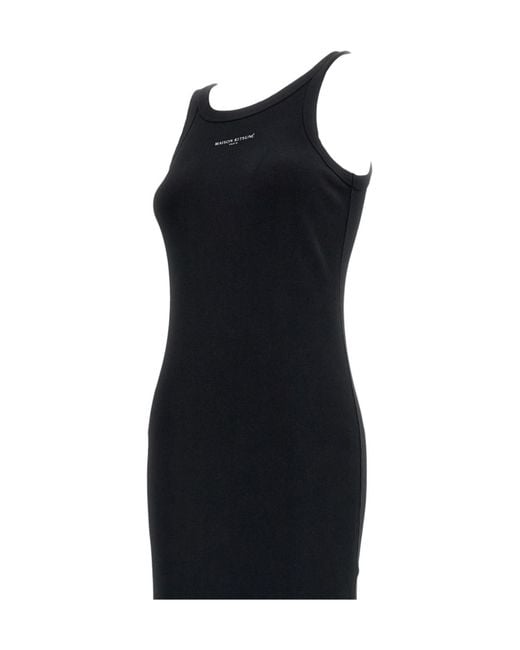 Maison Kitsuné Black Maison Kitsuné Ribbed Logo Tank Knitted Dress